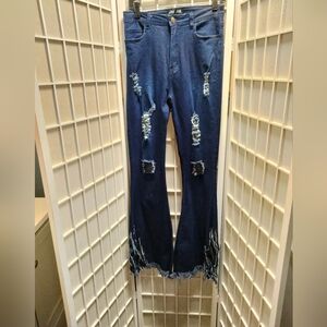 Frayed Bell-bottoms Jeans